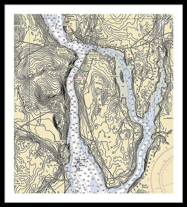 Bucksport-maine Nautical Chart - Framed Print