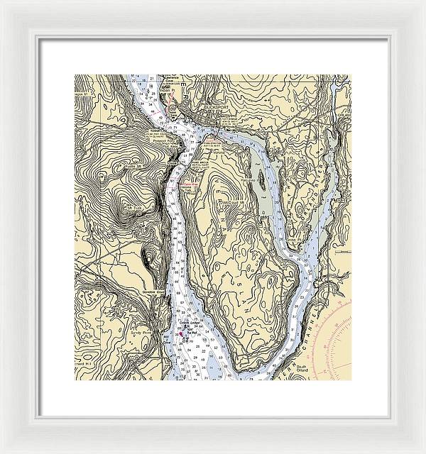 Bucksport-maine Nautical Chart - Framed Print