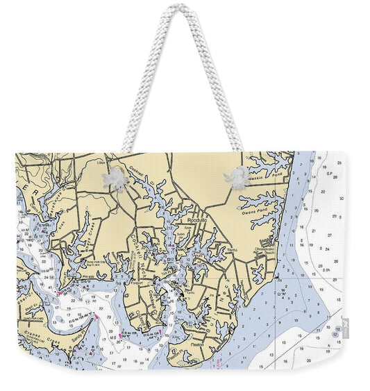 Bull Neck-virginia Nautical Chart - Weekender Tote Bag