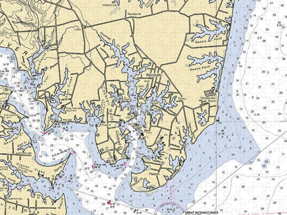 Bull Neck Virginia Nautical Chart Puzzle