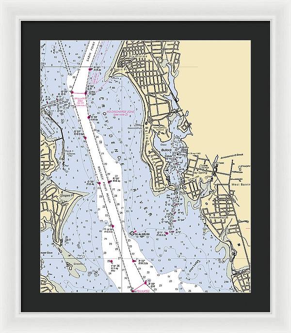 Bullock Cove-rhode Island Nautical Chart - Framed Print