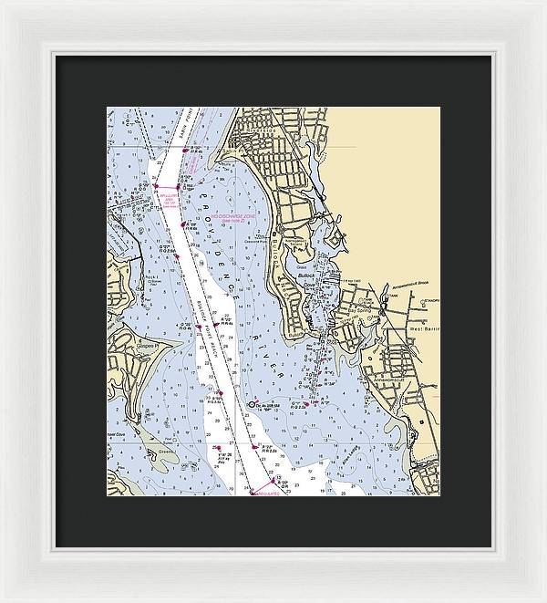 Bullock Cove-rhode Island Nautical Chart - Framed Print