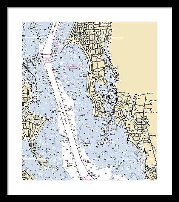 Bullock Cove-rhode Island Nautical Chart - Framed Print