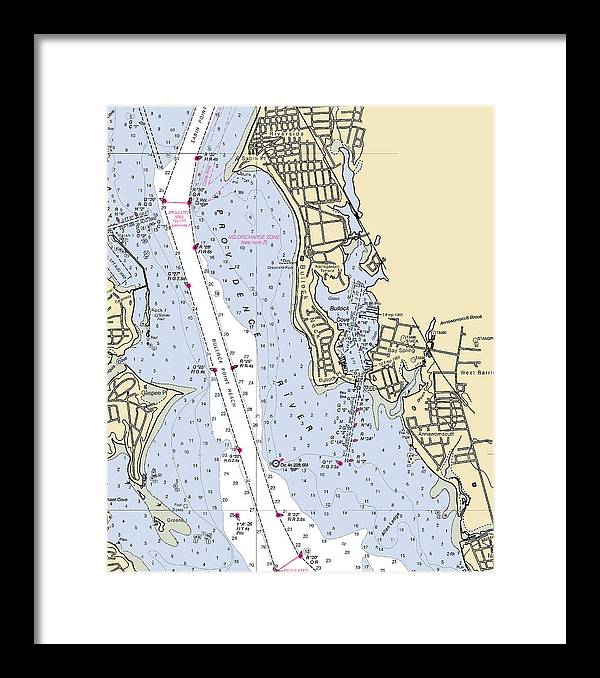 Bullock Cove-rhode Island Nautical Chart - Framed Print