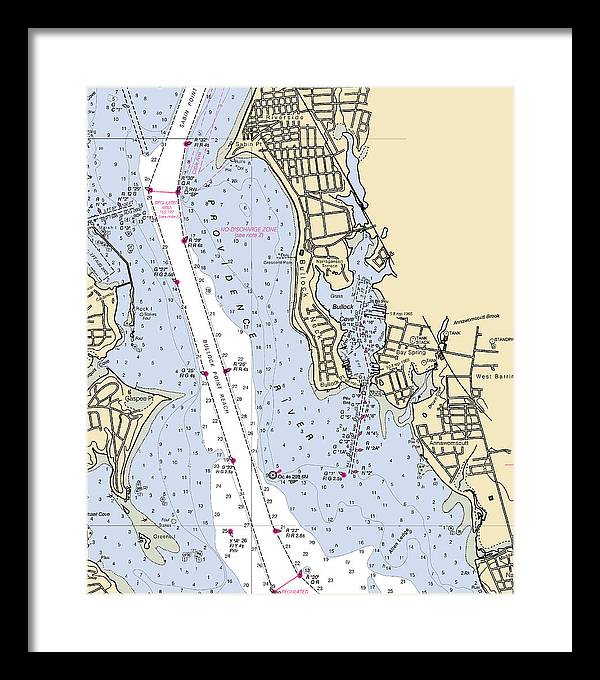 Bullock Cove-rhode Island Nautical Chart - Framed Print