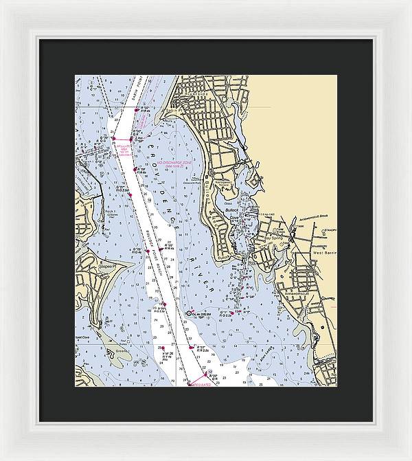 Bullock Cove-rhode Island Nautical Chart - Framed Print