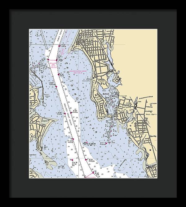 Bullock Cove-rhode Island Nautical Chart - Framed Print