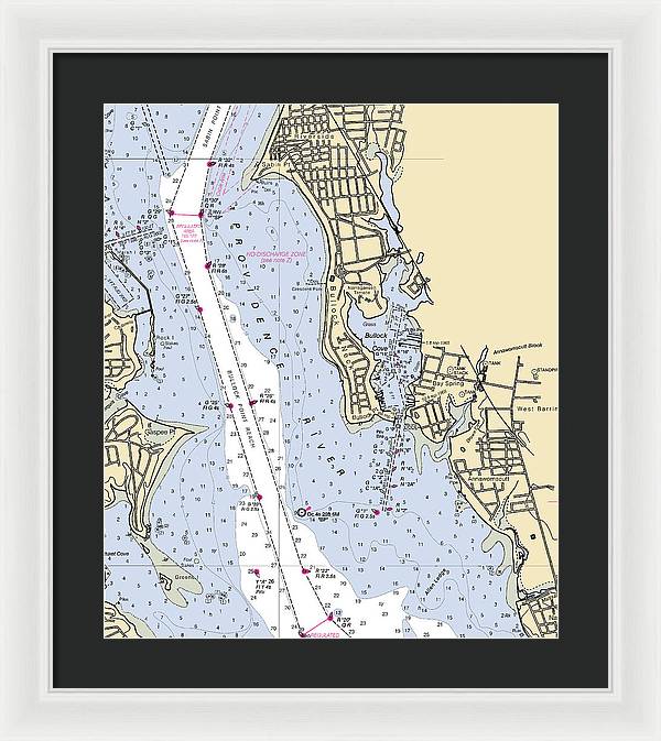 Bullock Cove-rhode Island Nautical Chart - Framed Print