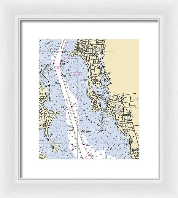 Bullock Cove-rhode Island Nautical Chart - Framed Print