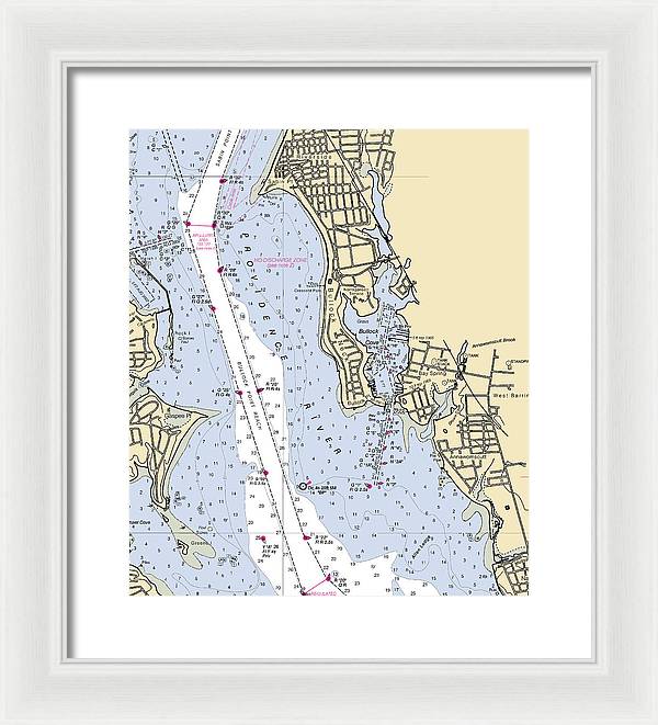 Bullock Cove-rhode Island Nautical Chart - Framed Print