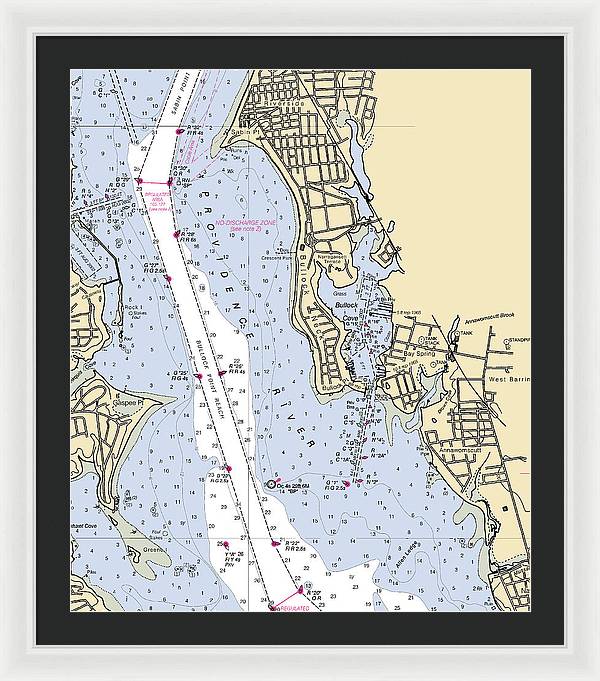 Bullock Cove-rhode Island Nautical Chart - Framed Print