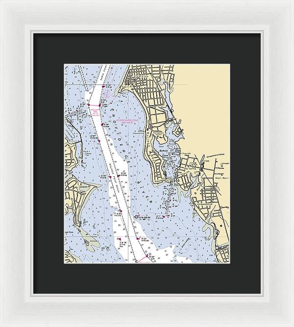 Bullock Cove-rhode Island Nautical Chart - Framed Print