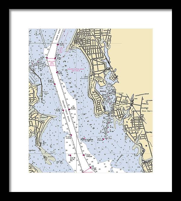 Bullock Cove-rhode Island Nautical Chart - Framed Print