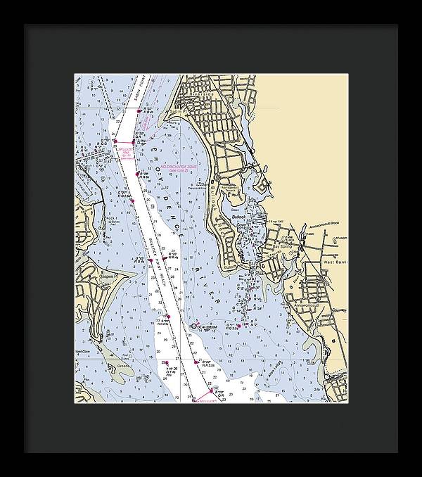 Bullock Cove-rhode Island Nautical Chart - Framed Print