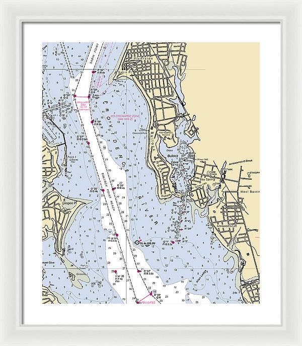 Bullock Cove-rhode Island Nautical Chart - Framed Print