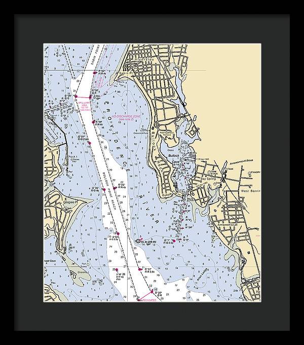 Bullock Cove-rhode Island Nautical Chart - Framed Print