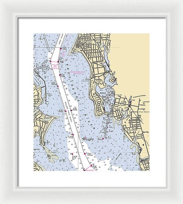 Bullock Cove-rhode Island Nautical Chart - Framed Print