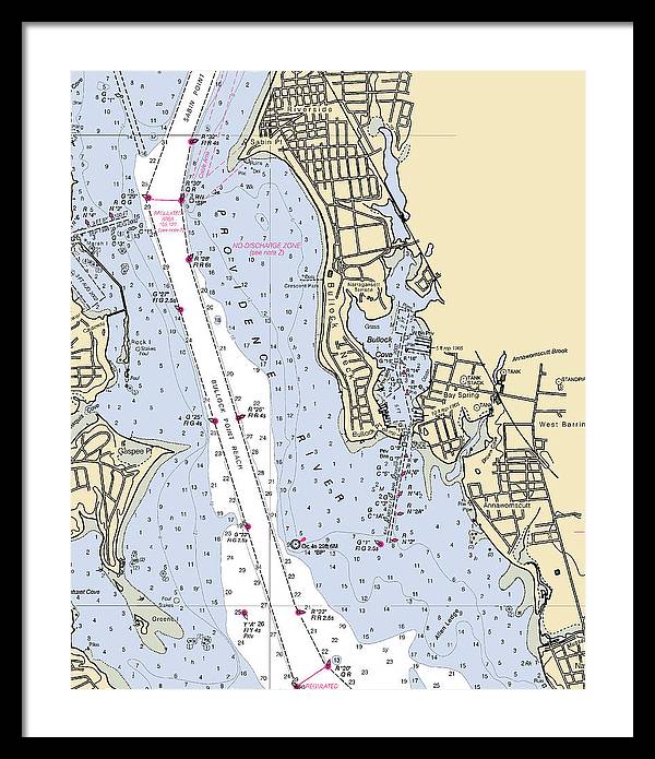 Bullock Cove-rhode Island Nautical Chart - Framed Print