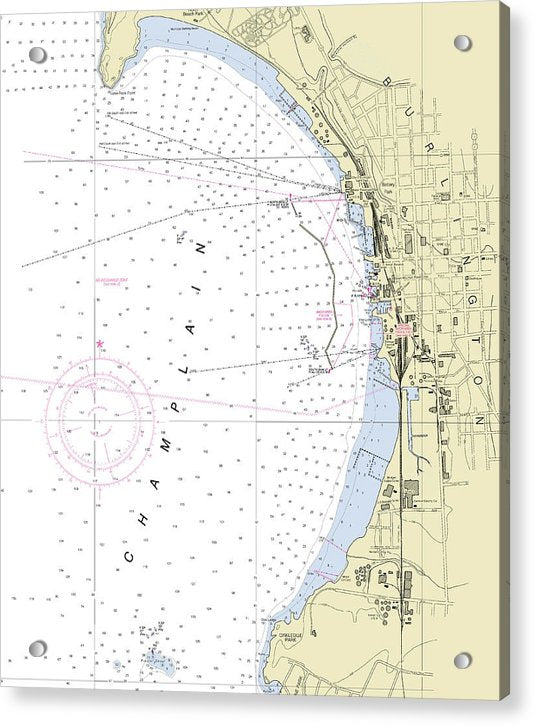 Burlington Lake Champlain Nautical Chart - Acrylic Print