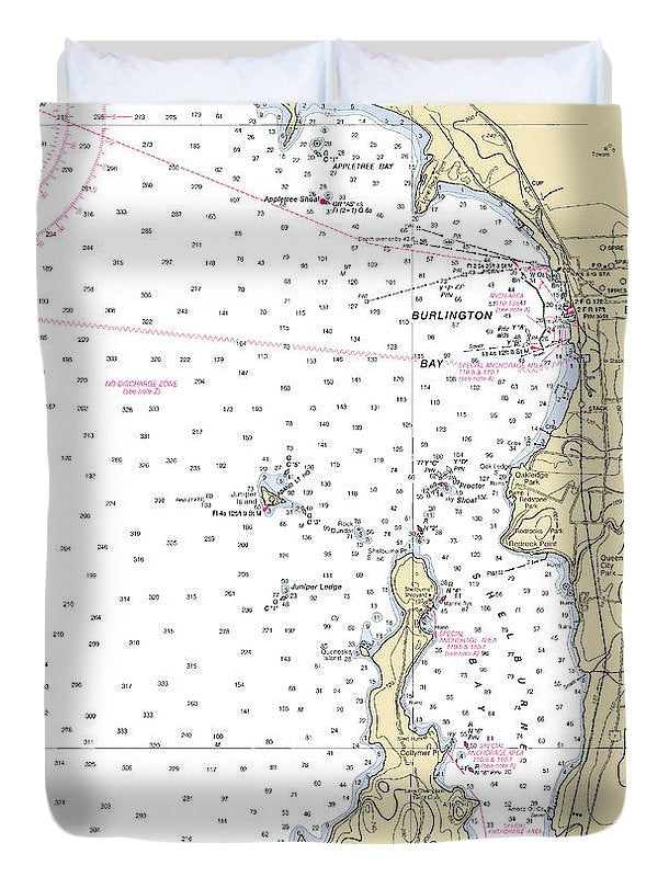 Burlington Shelburne Bay-lake Champlain  Nautical Chart - Duvet Cover