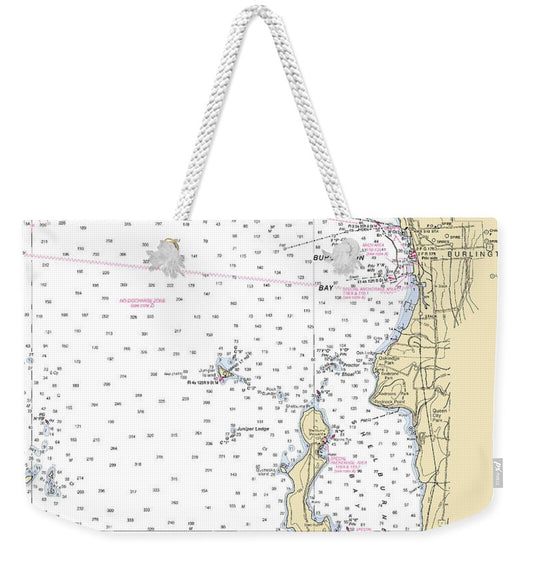 Burlington Shelburne Bay-lake Champlain  Nautical Chart - Weekender Tote Bag