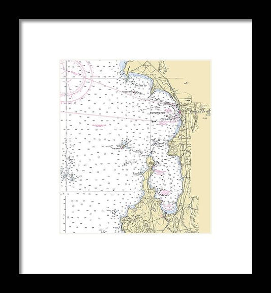 A beuatiful Framed Print of the Burlington Shelburne Bay-Lake Champlain  Nautical Chart by SeaKoast