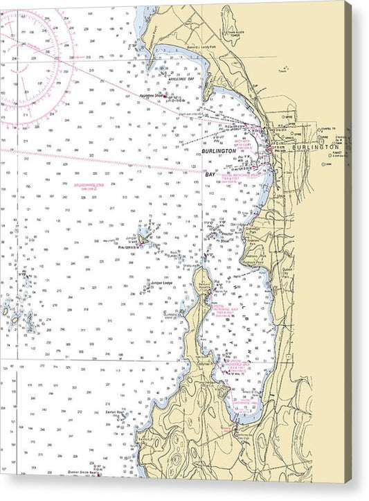 Burlington Shelburne Bay-Lake Champlain  Nautical Chart  Acrylic Print