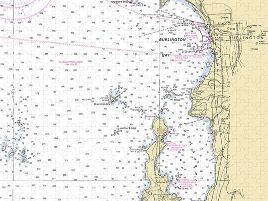 Burlington Shelburne Bay Lake Champlain  Nautical Chart Puzzle