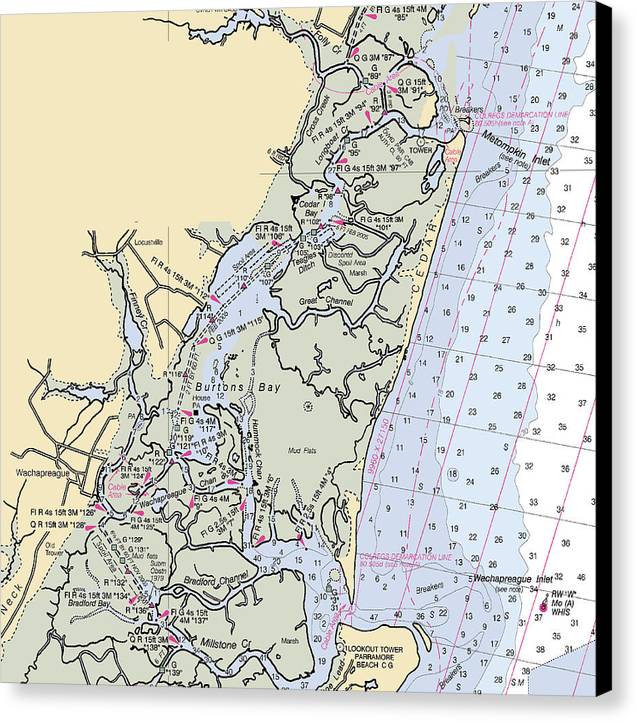 Burtons Bay-virginia Nautical Chart - Canvas Print