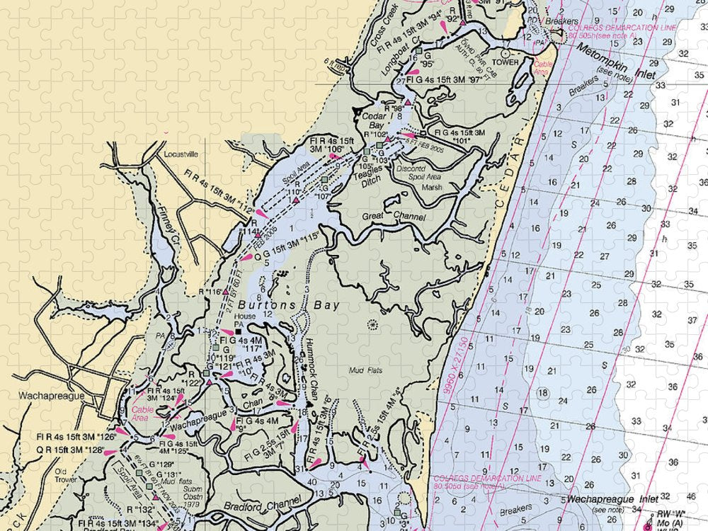 Burtons Bay Virginia Nautical Chart Puzzle