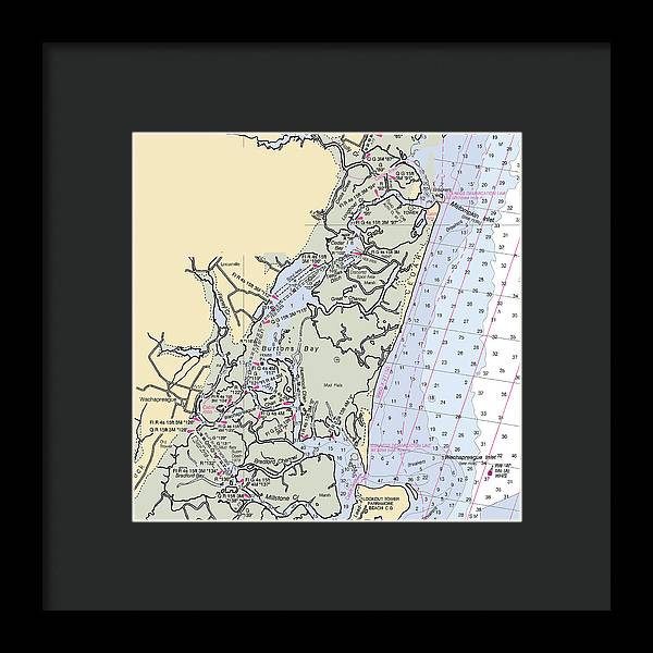 Burtons Bay-virginia Nautical Chart - Framed Print