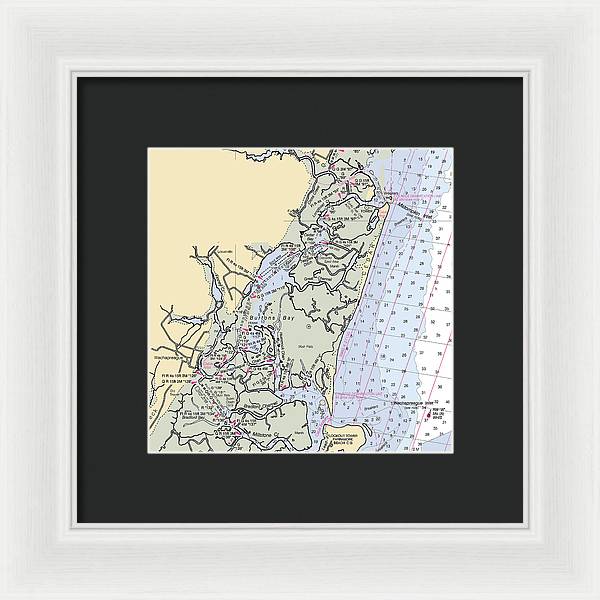 Burtons Bay-virginia Nautical Chart - Framed Print