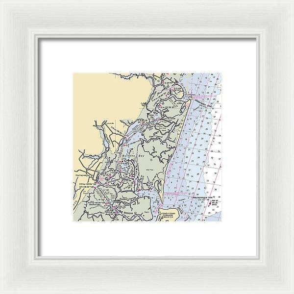 Burtons Bay-virginia Nautical Chart - Framed Print