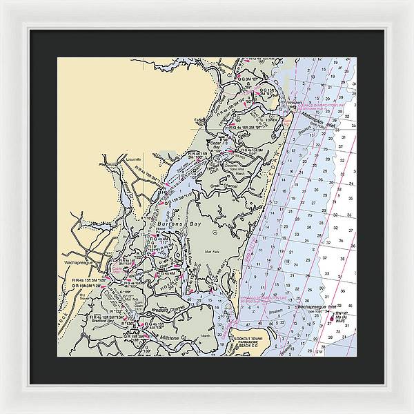 Burtons Bay-virginia Nautical Chart - Framed Print