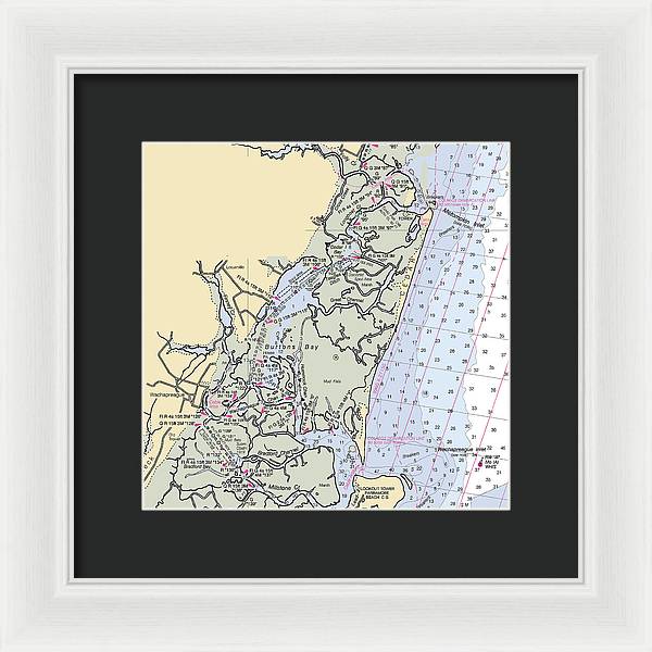 Burtons Bay-virginia Nautical Chart - Framed Print