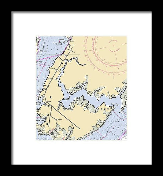 A beuatiful Framed Print of the Bush River-Maryland Nautical Chart by SeaKoast