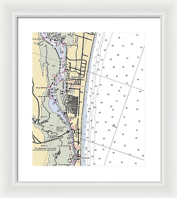 Butler Beach-florida Nautical Chart - Framed Print