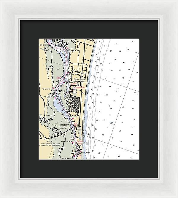 Butler Beach-florida Nautical Chart - Framed Print