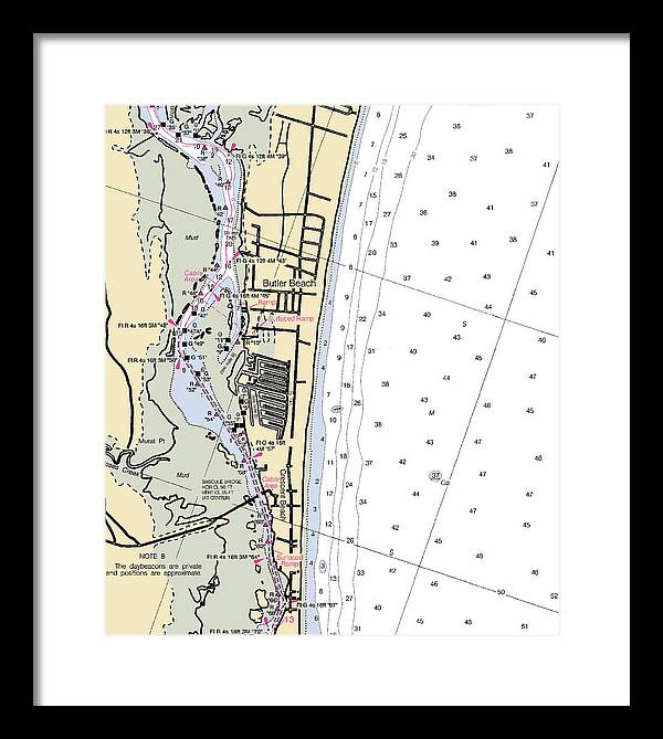 Butler Beach-florida Nautical Chart - Framed Print