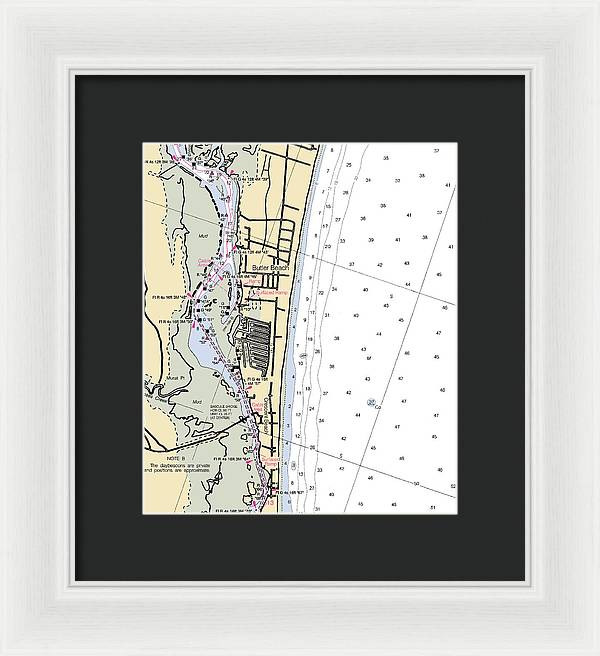 Butler Beach-florida Nautical Chart - Framed Print