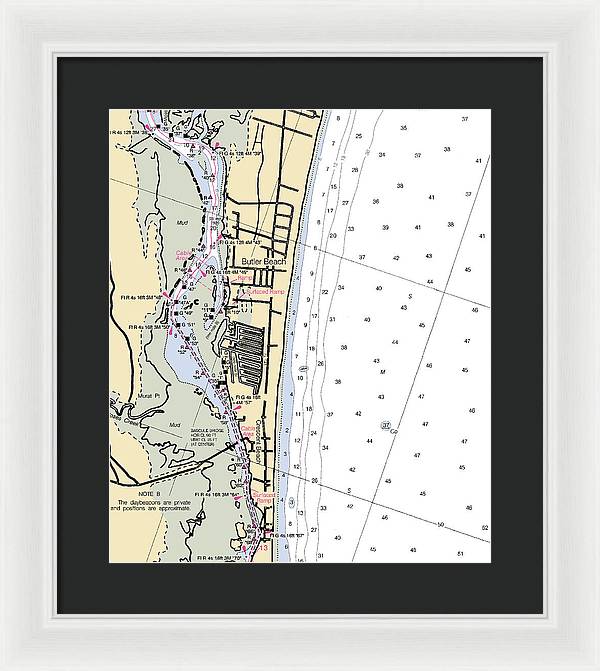 Butler Beach-florida Nautical Chart - Framed Print