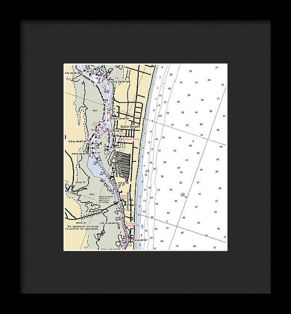 Butler Beach-florida Nautical Chart - Framed Print