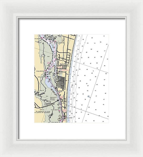 Butler Beach-florida Nautical Chart - Framed Print