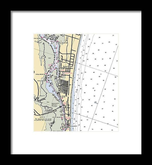 A beuatiful Framed Print of the Butler Beach-Florida Nautical Chart by SeaKoast