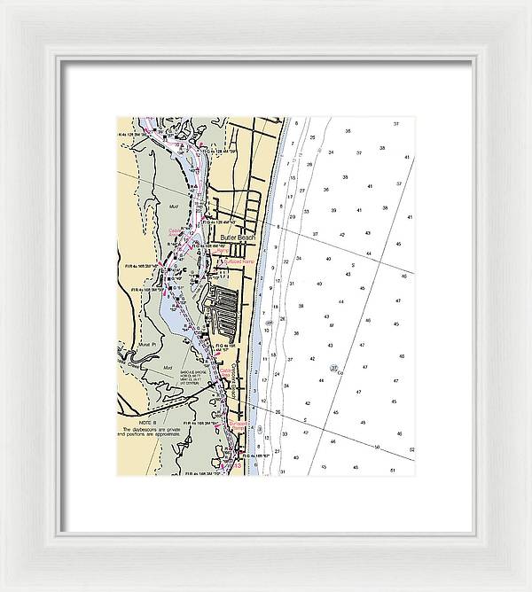 Butler Beach-florida Nautical Chart - Framed Print