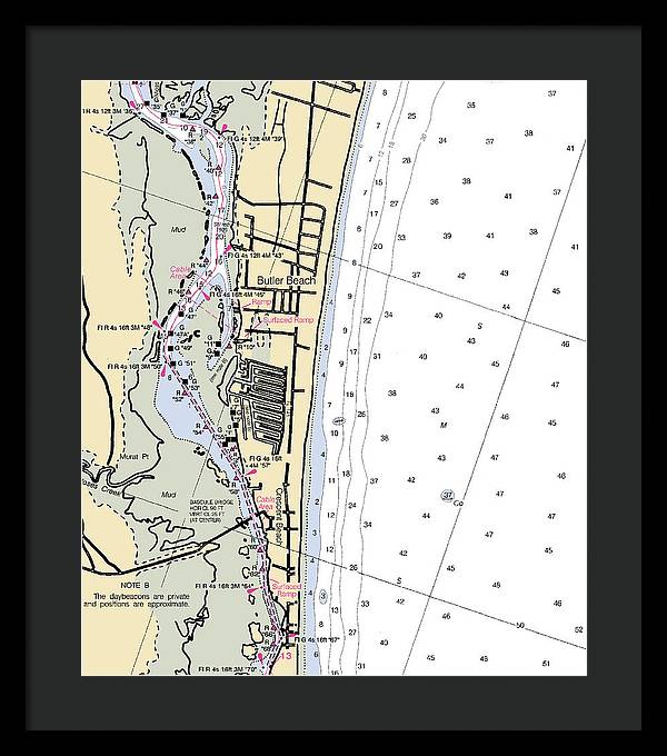 Butler Beach-florida Nautical Chart - Framed Print