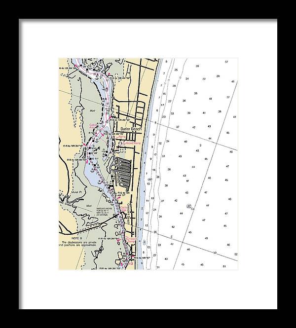 Butler Beach-florida Nautical Chart - Framed Print