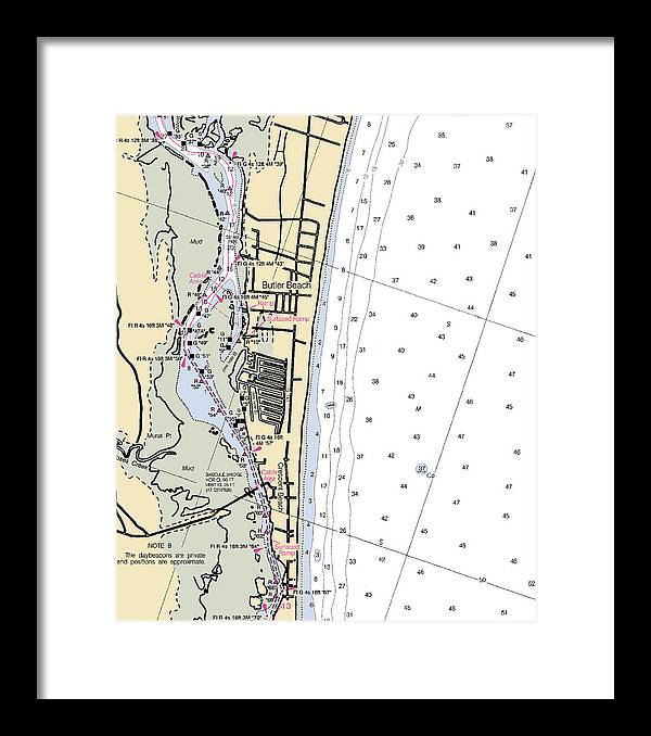 Butler Beach-florida Nautical Chart - Framed Print