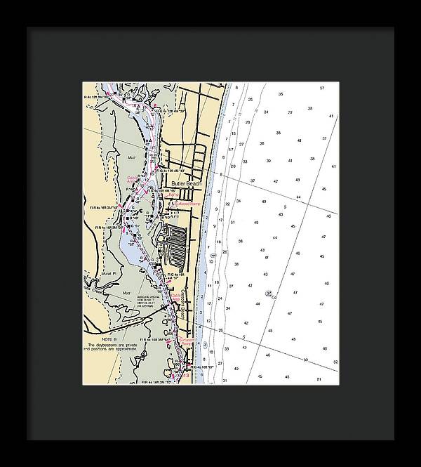 Butler Beach-florida Nautical Chart - Framed Print