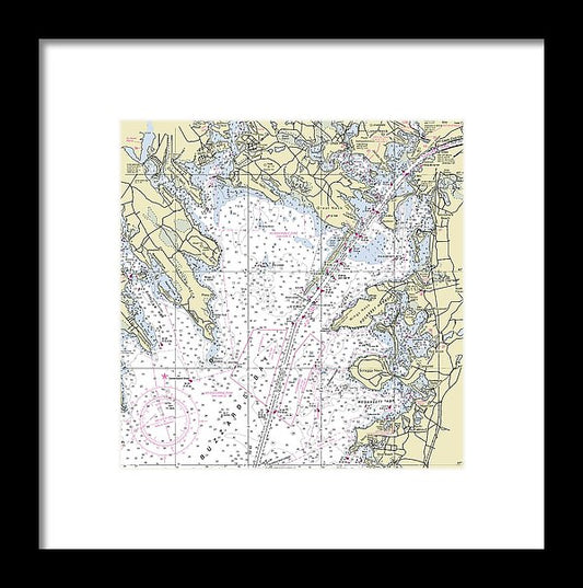 Buzzards Bay Massachusetts Nautical Chart - Framed Print